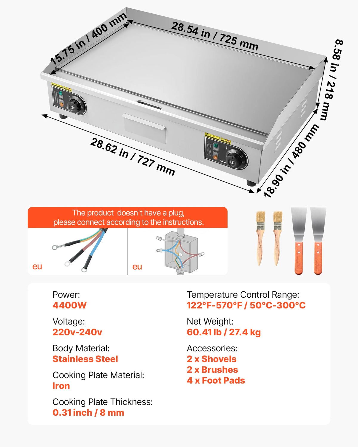 Commercial Electric Flat-Top Griddle