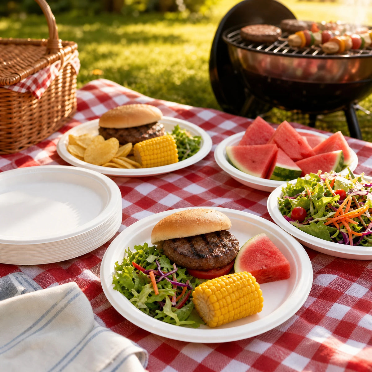 50-Pack 9-Inch Compostable Sugarcane Plates
