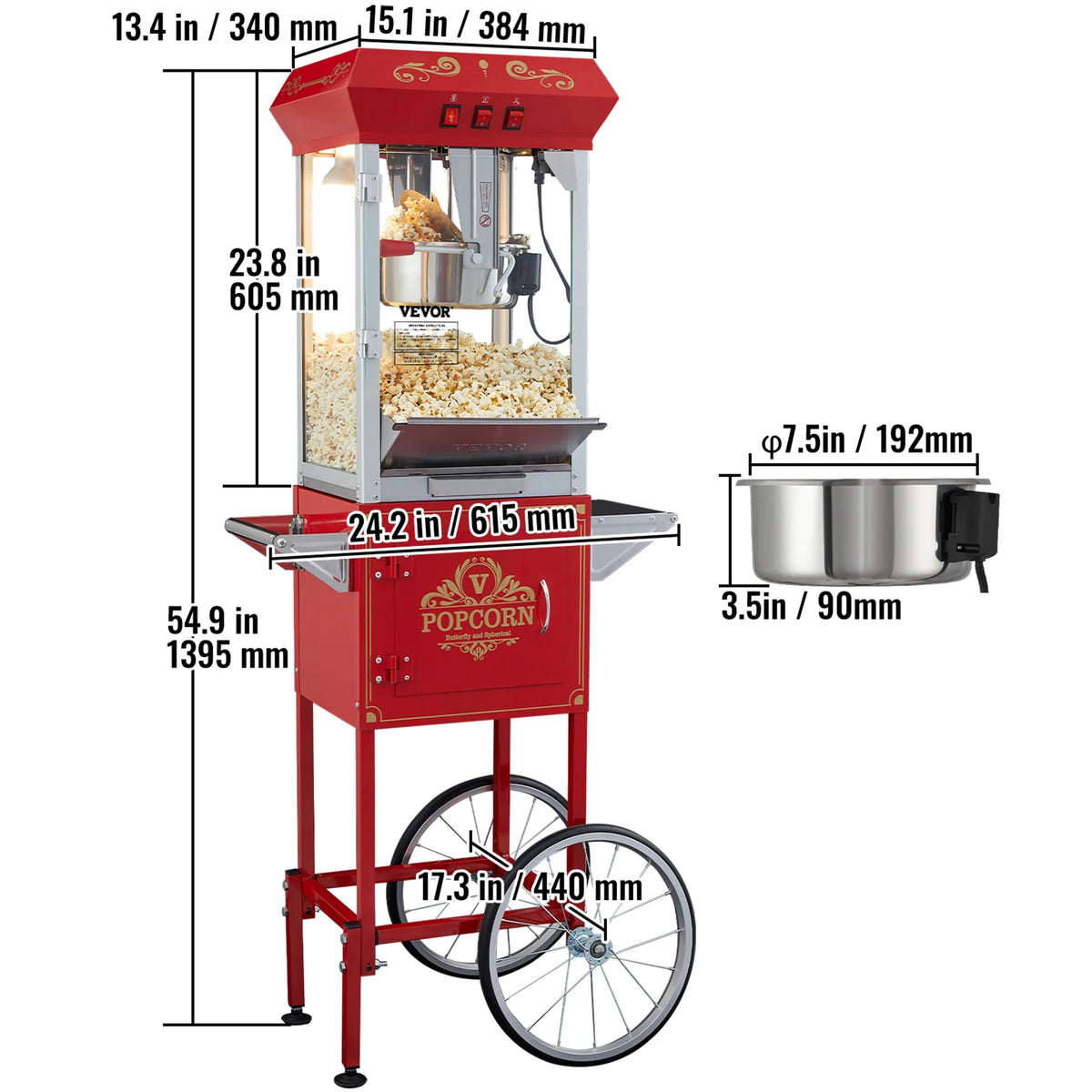8/12-Ounce Commercial Electric Popcorn Maker