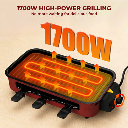 Smokeless Electric Grill with Removable Griddle