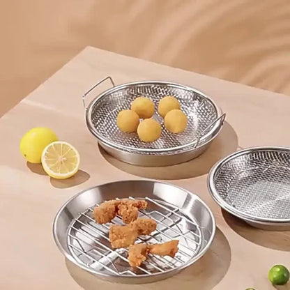 Stainless Steel Frying Rack with Draining Tray