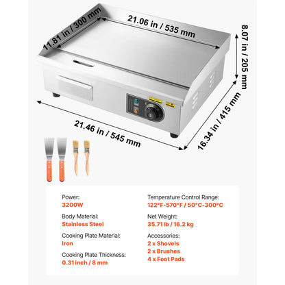 Commercial Electric Flat-Top Griddle