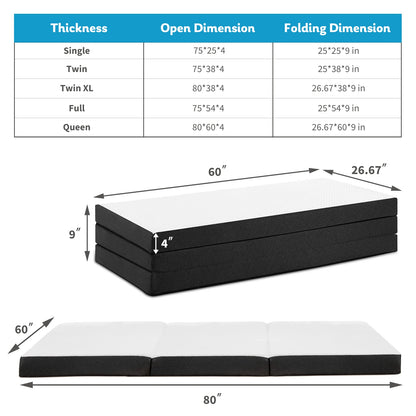 Tri-Fold Portable Floor Mattress