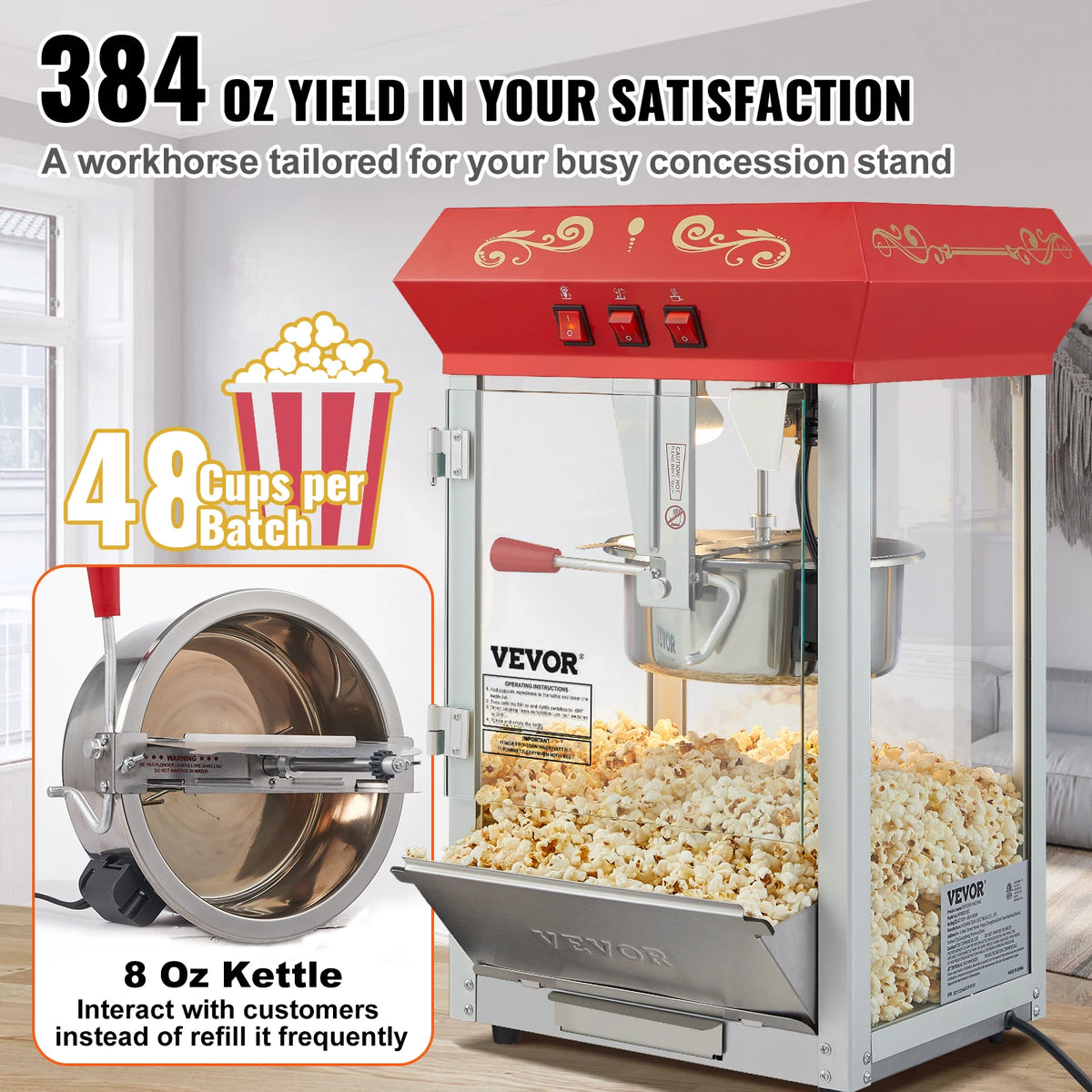 8/12-Ounce Commercial Electric Popcorn Maker
