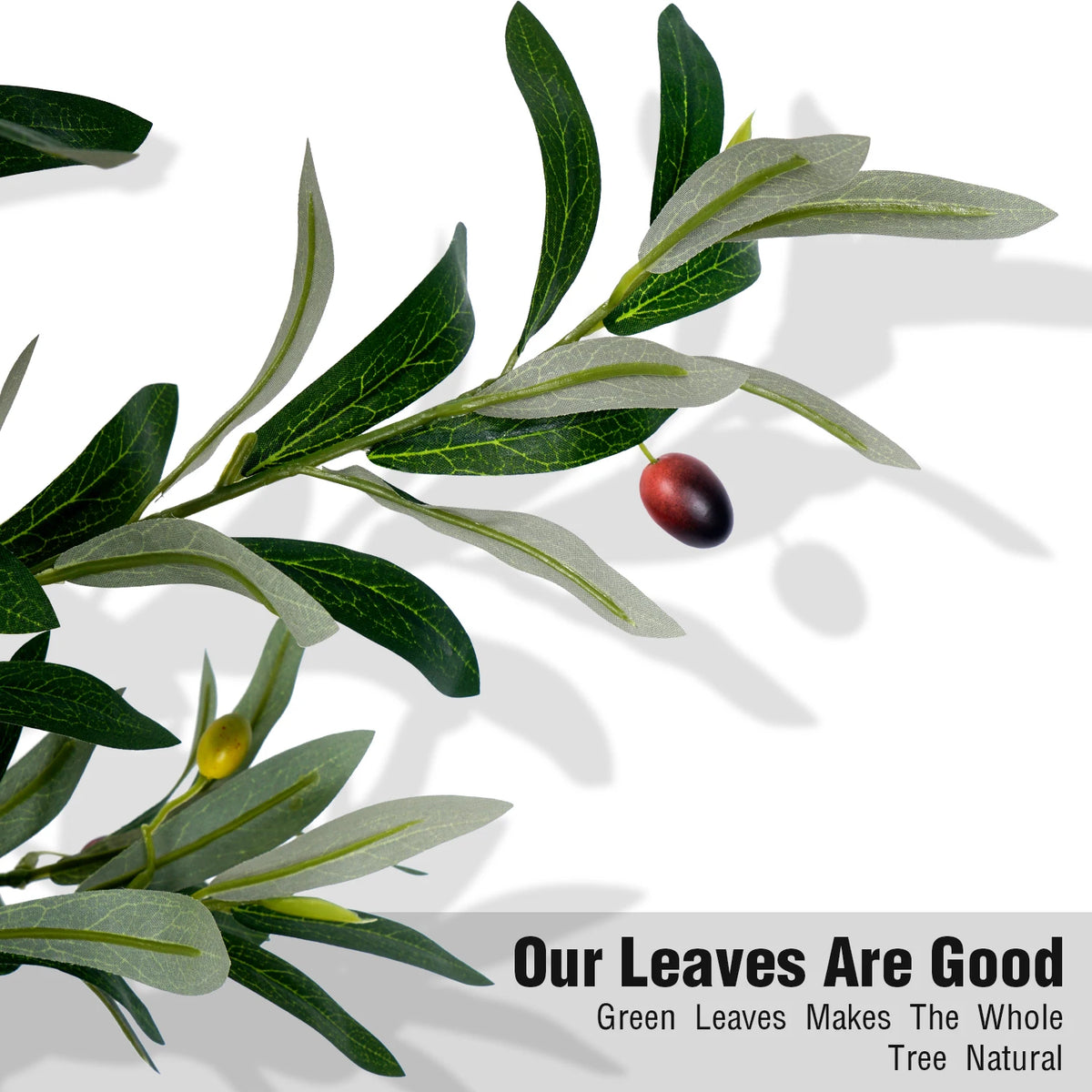 5.25–7.10-Foot Faux Olive Tree with Black Pot