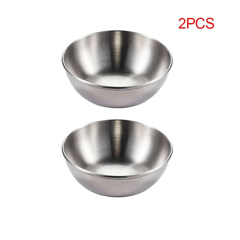 Set of 2/4 Stainless Steel Sauce Dishes