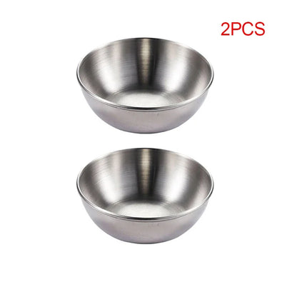 Set of 2/4 Stainless Steel Sauce Dishes