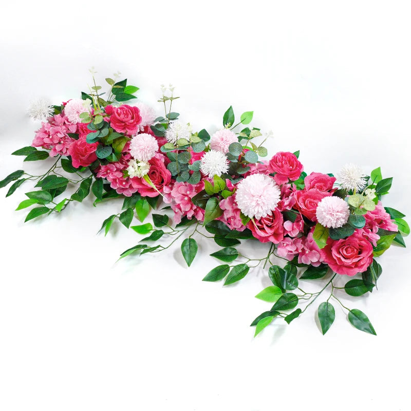 39.4-Inch Artificial White Rose Flower Row