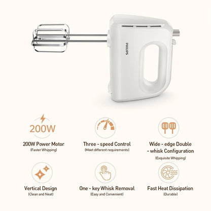 3-Speed Hand Mixer with Two Beaters