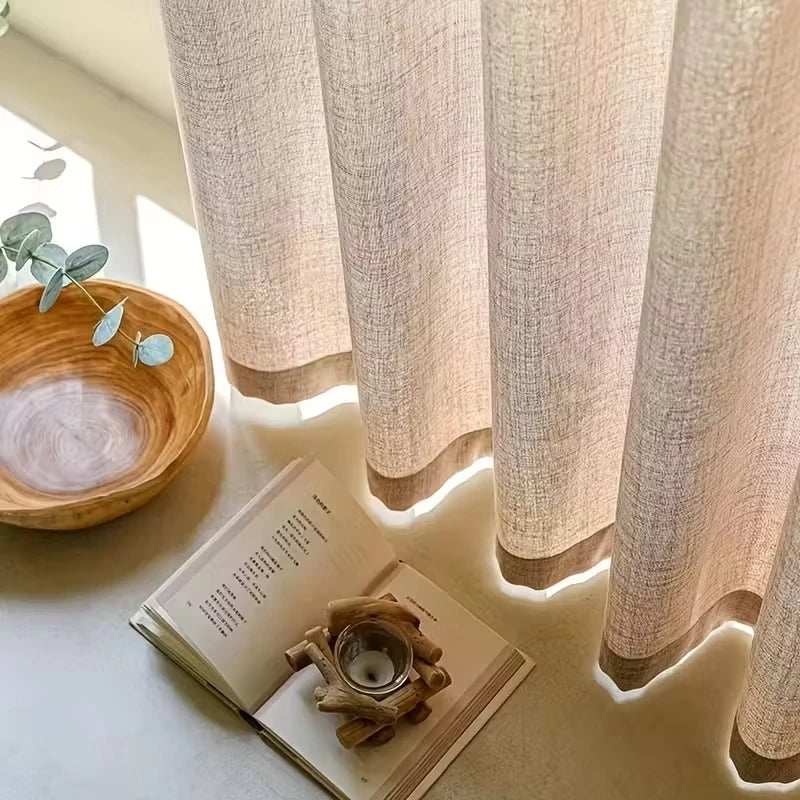 Linen-Style Sheer Curtain Panel