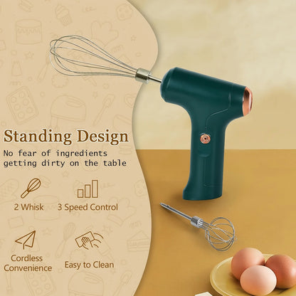 USB Rechargeable 3-Speed Hand Mixer