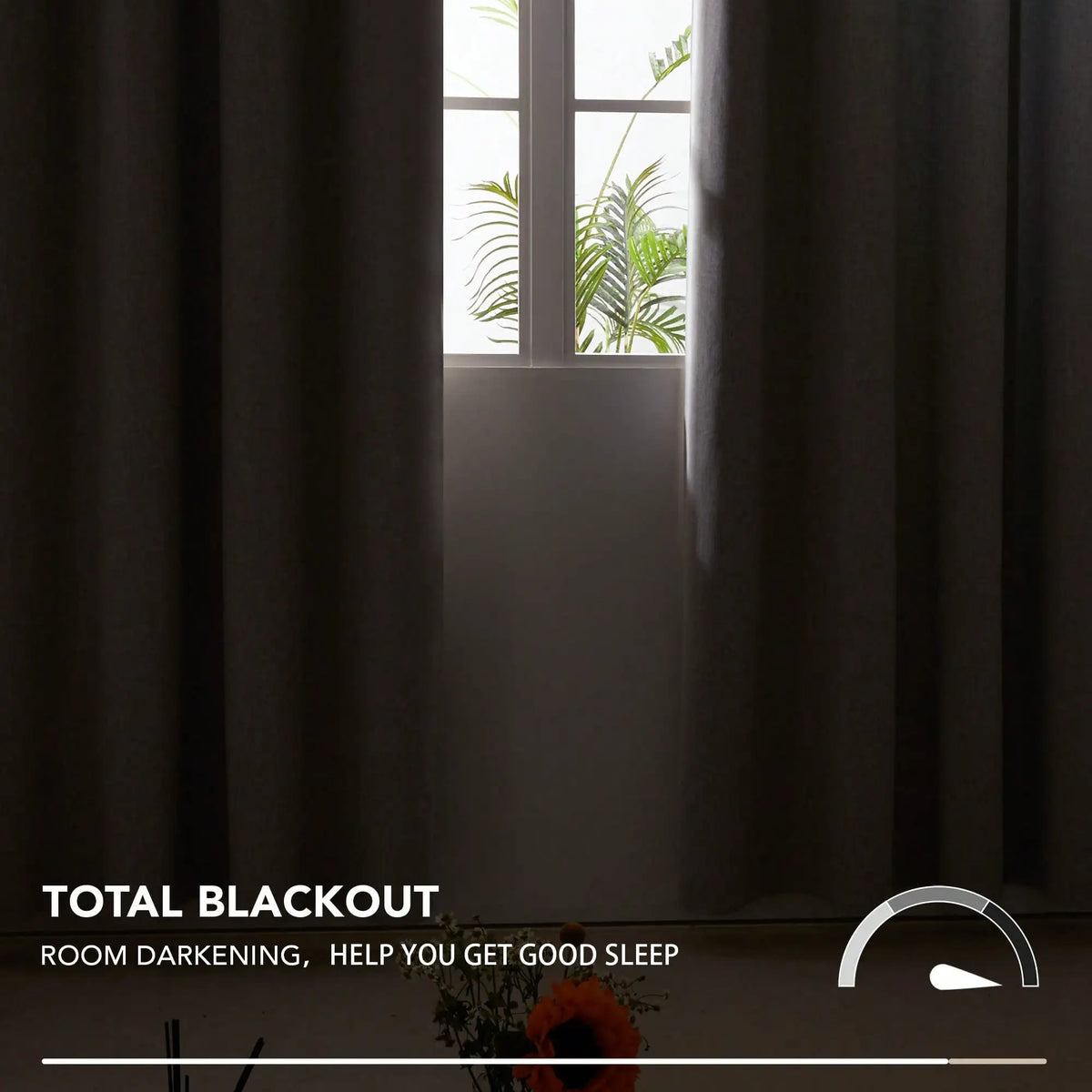 Set of 2 52-Inch Faux-Linen Blackout Curtains