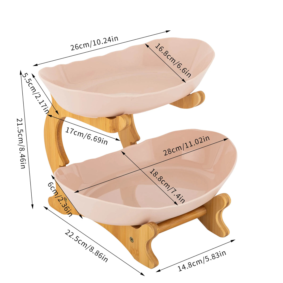 3-Tier Serving Bowl Set with Bamboo Stand