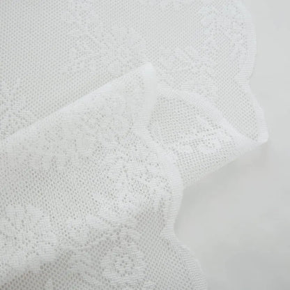 Vintage Embroidered Floral Lace Curtain Panel