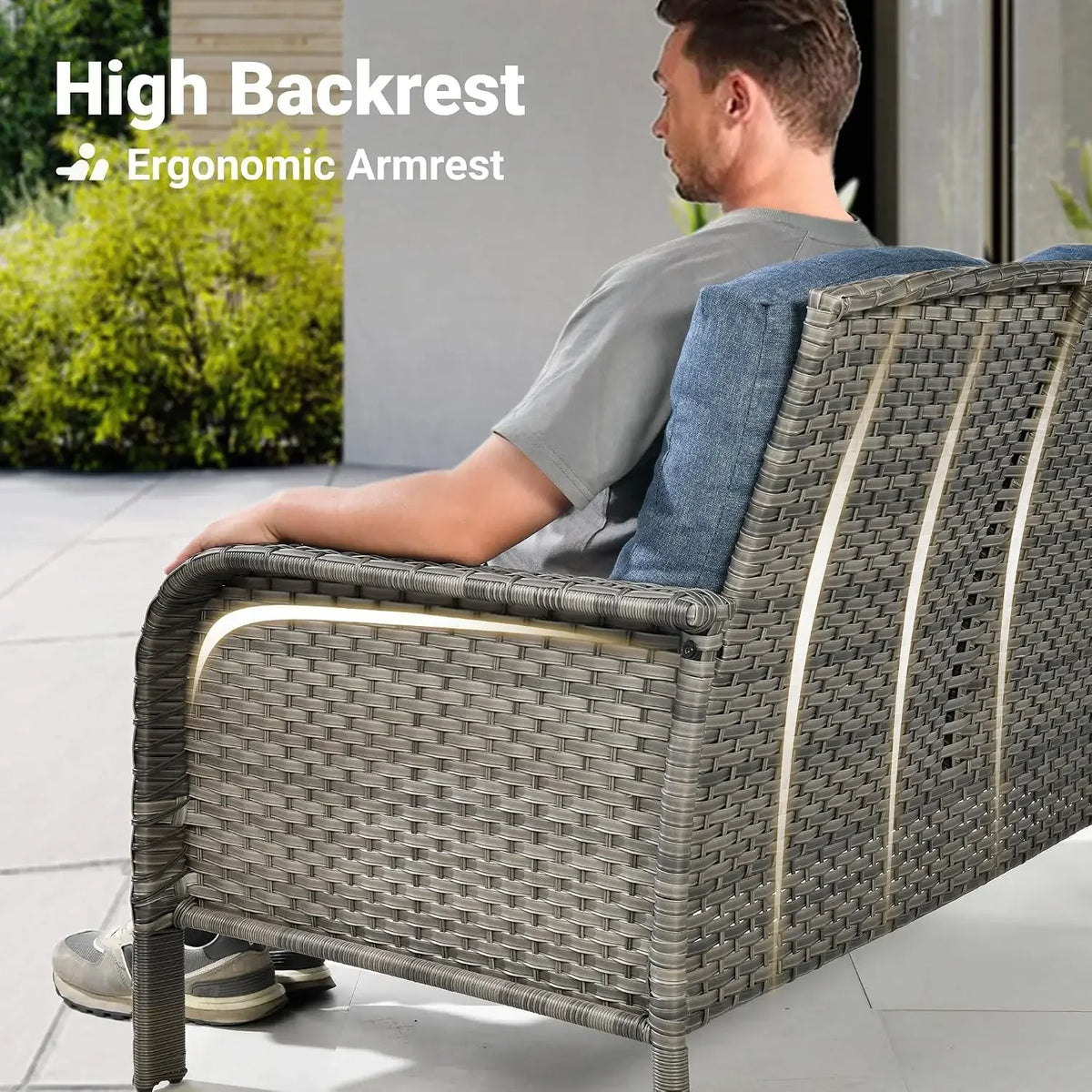 2-Piece Wicker Patio Furniture Set
