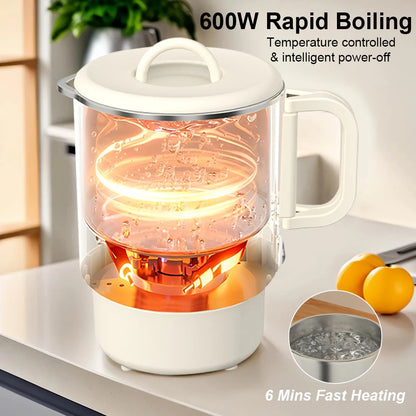 1-Liter Electric Kettle with Steaming Rack