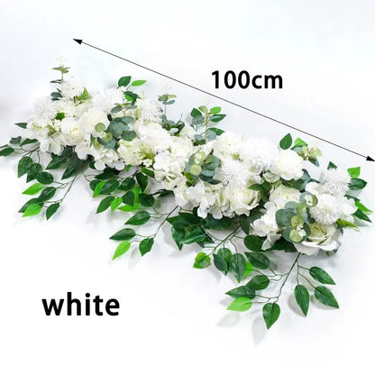39.4-Inch Artificial White Rose Flower Row