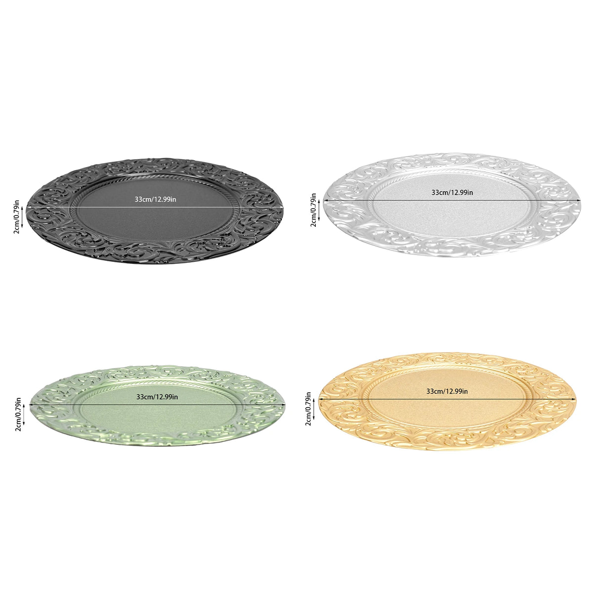 Set of 100 Round Charger Plates