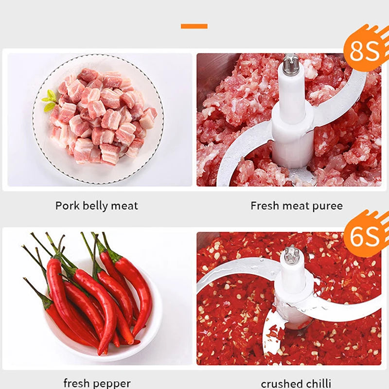 Electric Food Grinder with Stainless Steel Bowl