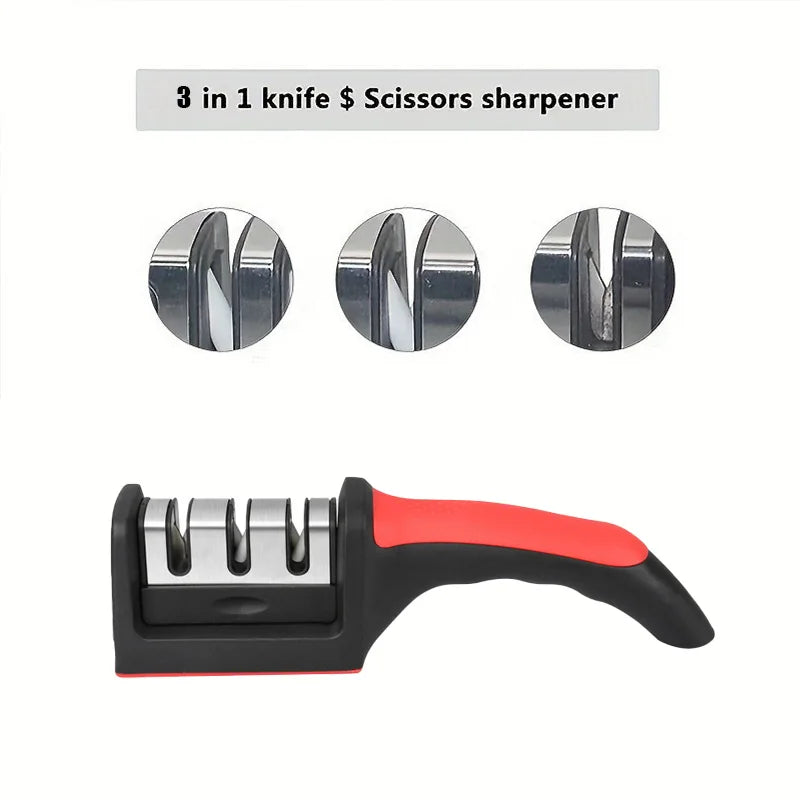 7.6-Inch 3-in-1 Knife and Scissor Sharpener