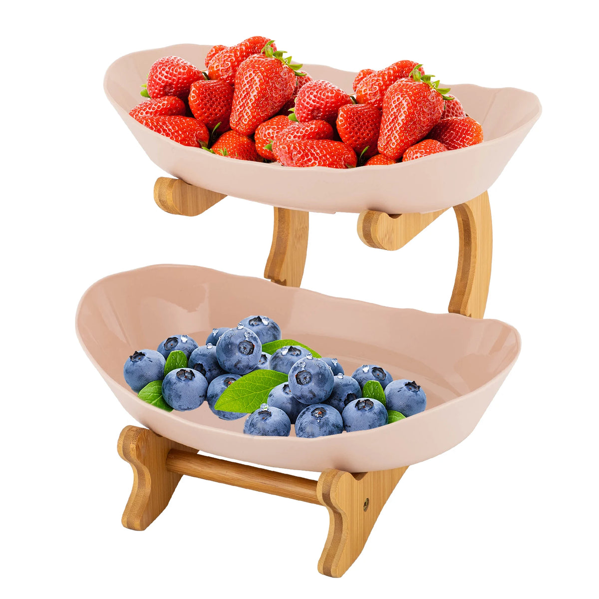 3-Tier Serving Bowl Set with Bamboo Stand