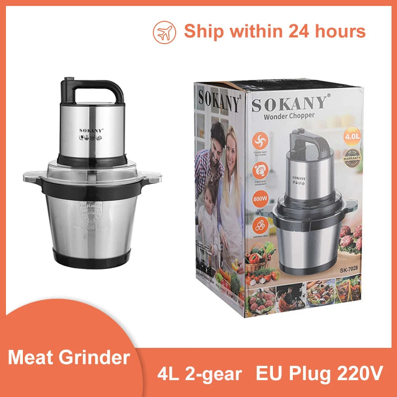 Electric Food Grinder with Stainless Steel Bowl