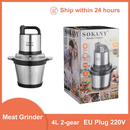 Electric Food Grinder with Stainless Steel Bowl