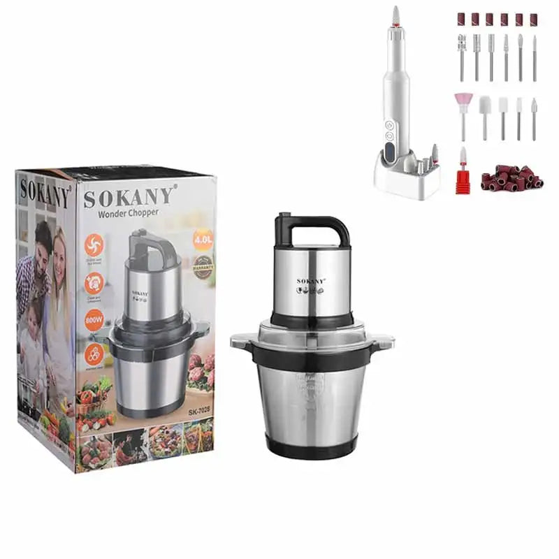 Electric Food Grinder with Stainless Steel Bowl