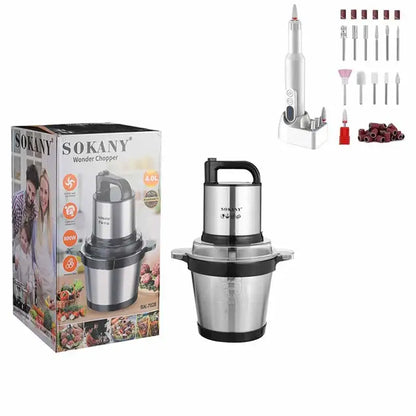 Electric Food Grinder with Stainless Steel Bowl