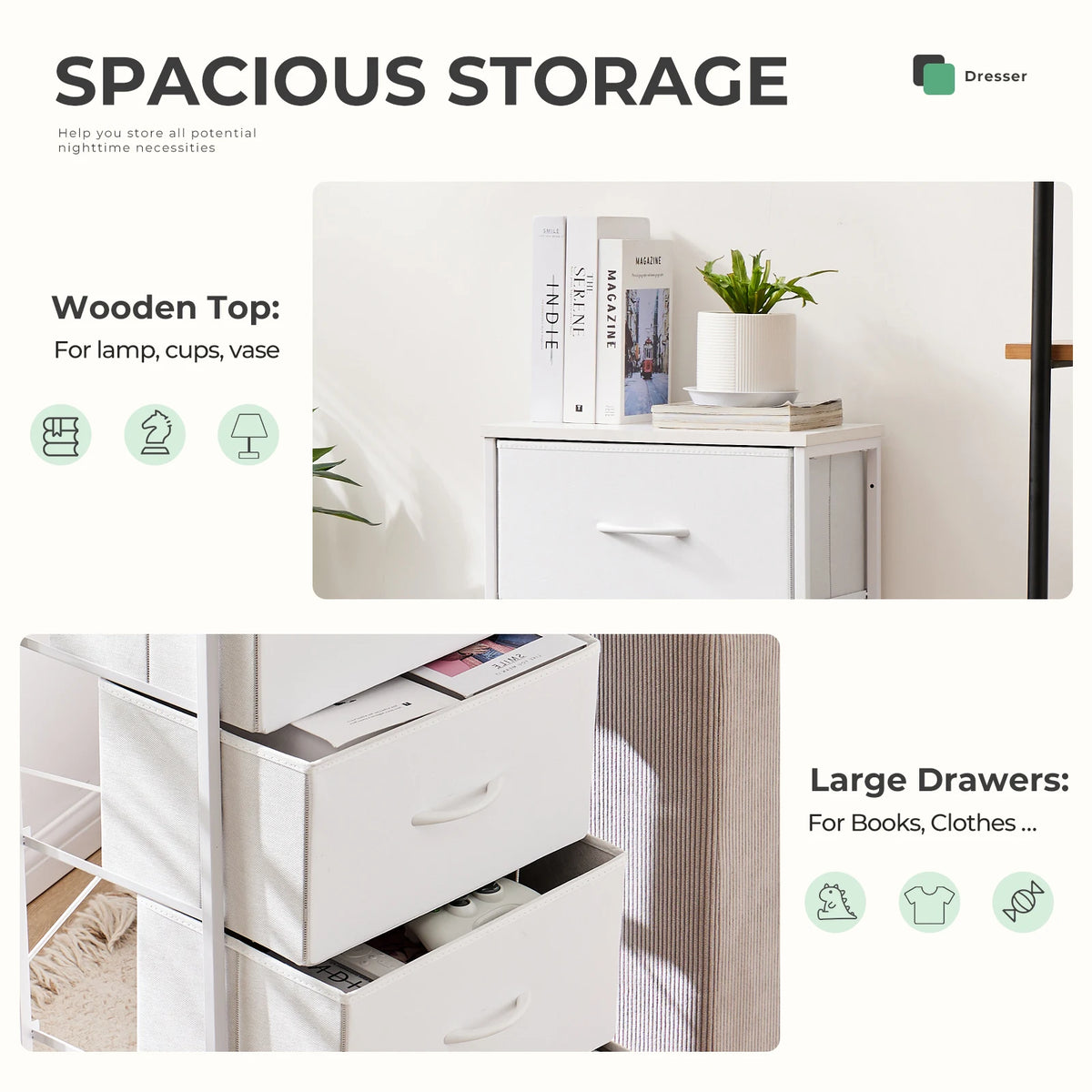 Four-Drawer Fabric Storage Cabinet
