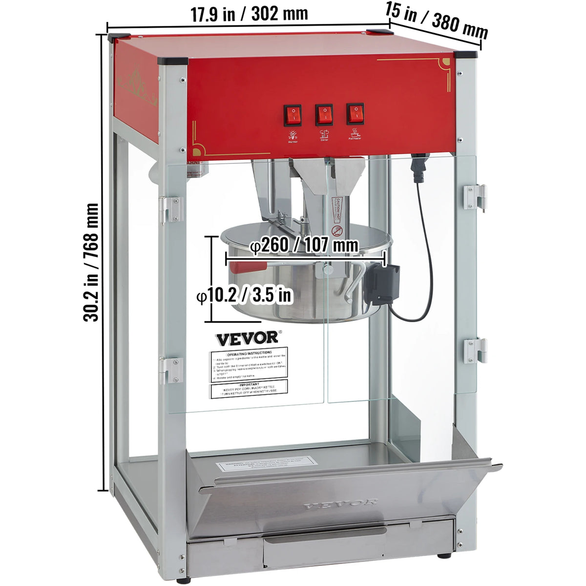 8/12-Ounce Commercial Electric Popcorn Maker