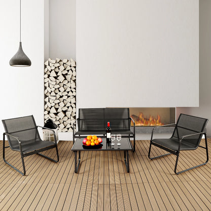 4-Piece Outdoor Patio Furniture Set with Table
