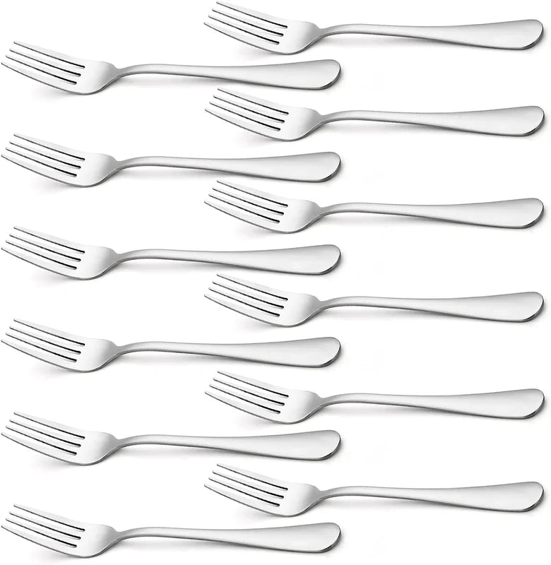 Set of 12 Heavy-Duty Stainless Steel Dinner Forks