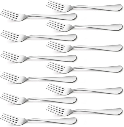 Set of 12 Heavy-Duty Stainless Steel Dinner Forks