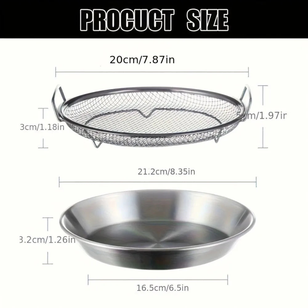 Stainless Steel Frying Rack with Draining Tray