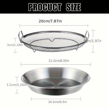 Stainless Steel Frying Rack with Draining Tray