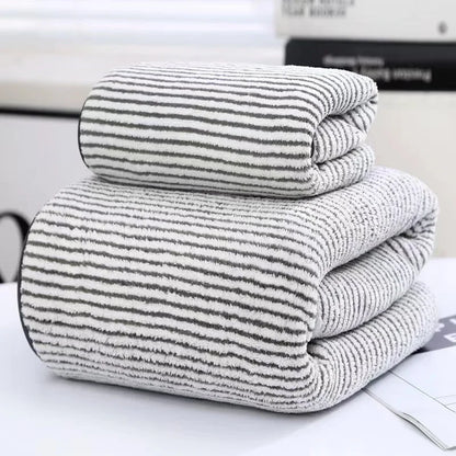 Quick-Dry Striped Towel Set