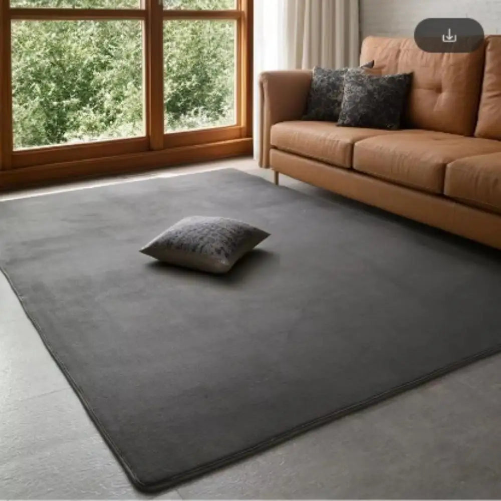 Solid Coral Velvet Area Rug
