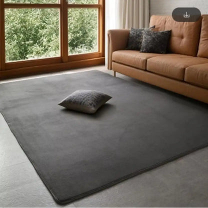 Solid Coral Velvet Area Rug
