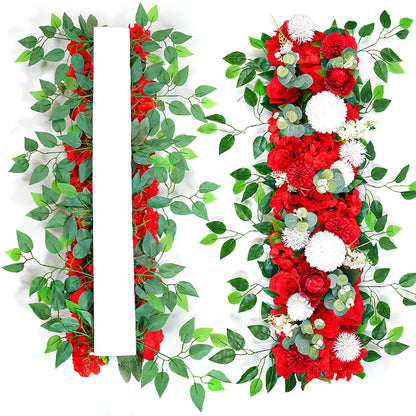 39.4-Inch Artificial White Rose Flower Row