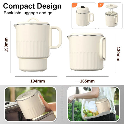 1-Liter Electric Kettle with Steaming Rack