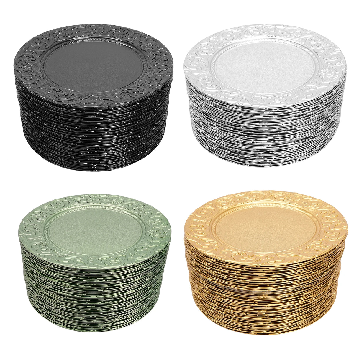 Set of 100 Round Charger Plates