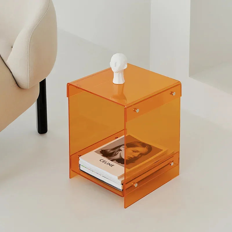 Double-Deck Acrylic Side Table
