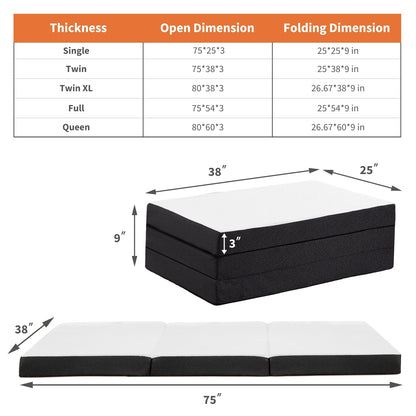 Tri-Fold Portable Floor Mattress