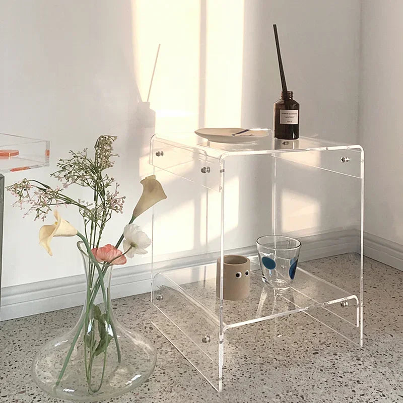 Double-Deck Acrylic Side Table