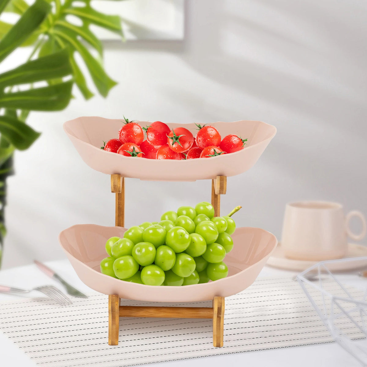 3-Tier Serving Bowl Set with Bamboo Stand