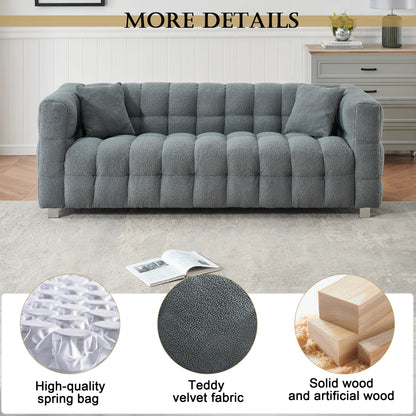 80-Inch Teddy Fleece 3-Seater Sofa