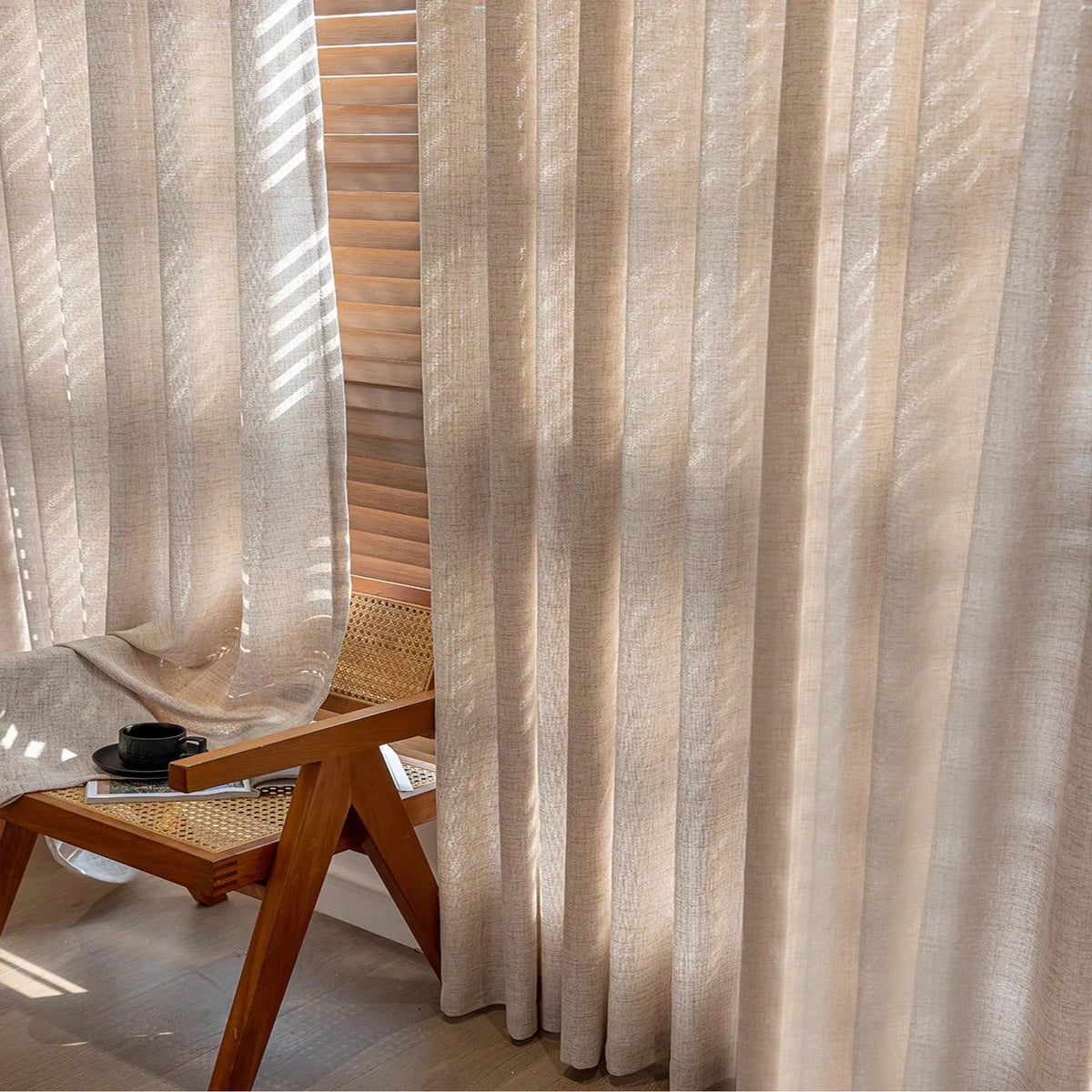Japanese Linen Sheer Curtain Panel