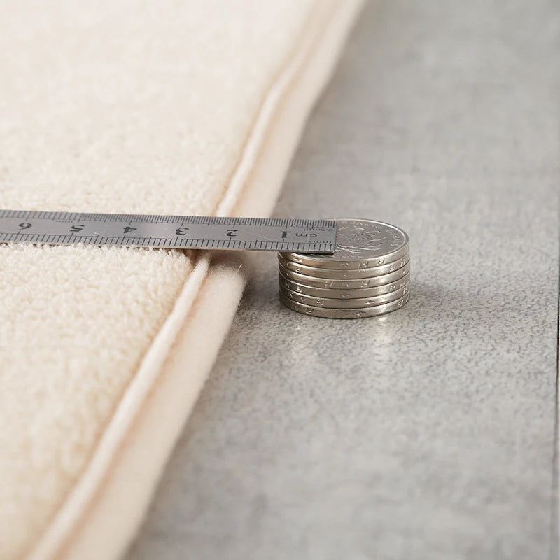 Solid Coral Velvet Area Rug