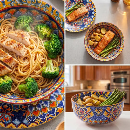 12-Piece Bohemian Porcelain Dinnerware Set for 4